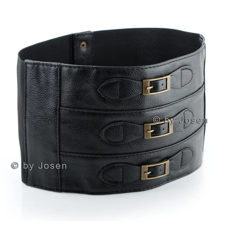 Для женщин талии герметизации Новый Ретро три строки пряжки Леди преувеличены