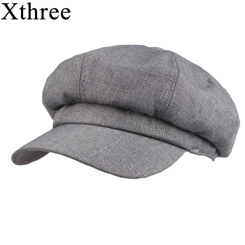 

Xthree модные однотонные хлопковые шапки Newsboy для женщин шляпы на весну-лето фетровая шапка зимняя Дамская шапка берет