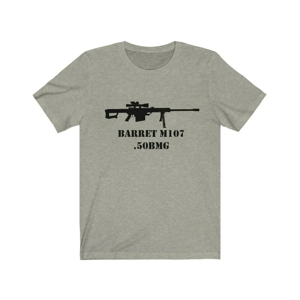 

M107 50 Cal, Barret 50Bmg Sniper Rifle, Grey/Tan, .50, 107, Free Shipping!!!New Fashion Men Cotton Short Sleeve T Shirts