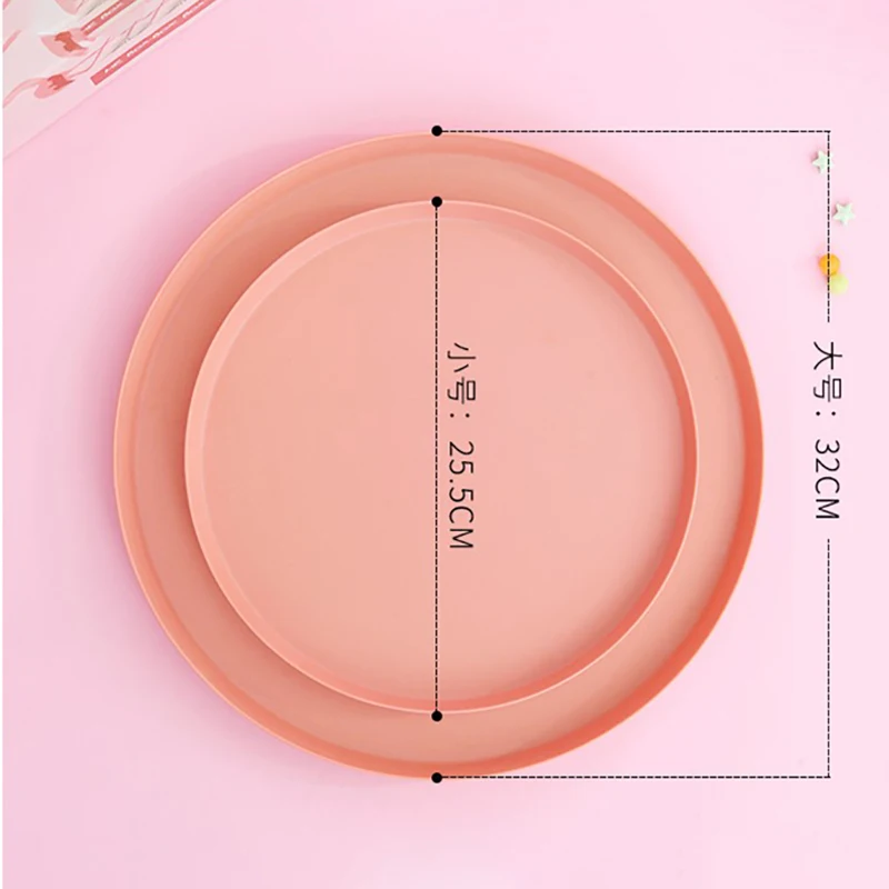 Поднос из бамбукового волокна ярких цветов Круглый минималистичный поднос для