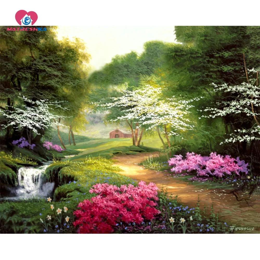 Алмазная вышивка Пейзаж Природа картина стразы бриллиантами ручная живопись