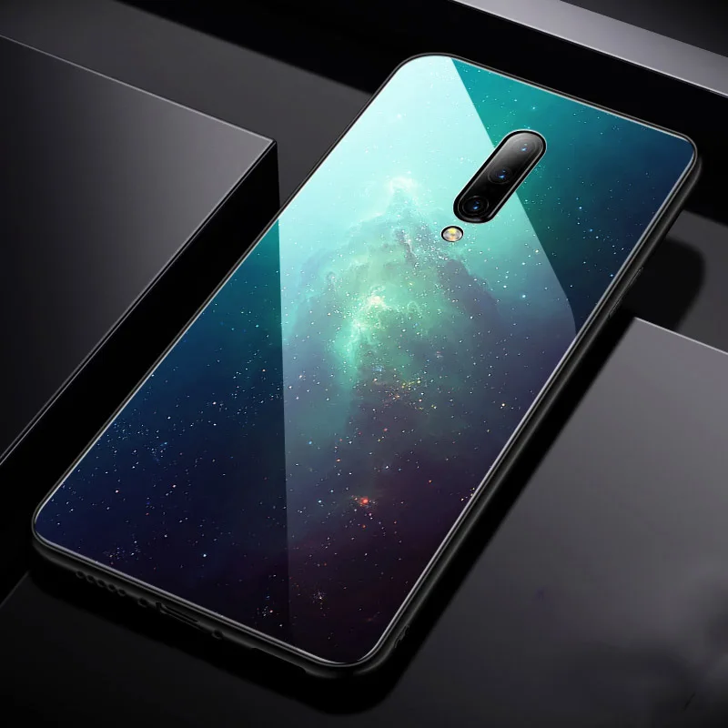 Стеклянный чехол Aixuan для Oneplus 7 Pro Oneplus 7 One Plus 7 7 Pro Чехол из закаленного стекла силиконовый защитный полный чехол s - Цвет: color 2