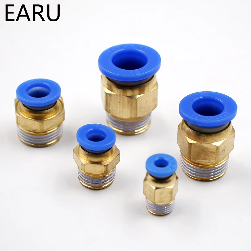 1/8 ''1/4'' 3/8 ''1/2'' Male-4 6 8 10 12 мм прямой нажимной фитинг пневматический нажимной для подключения воздушного адаптера разъем