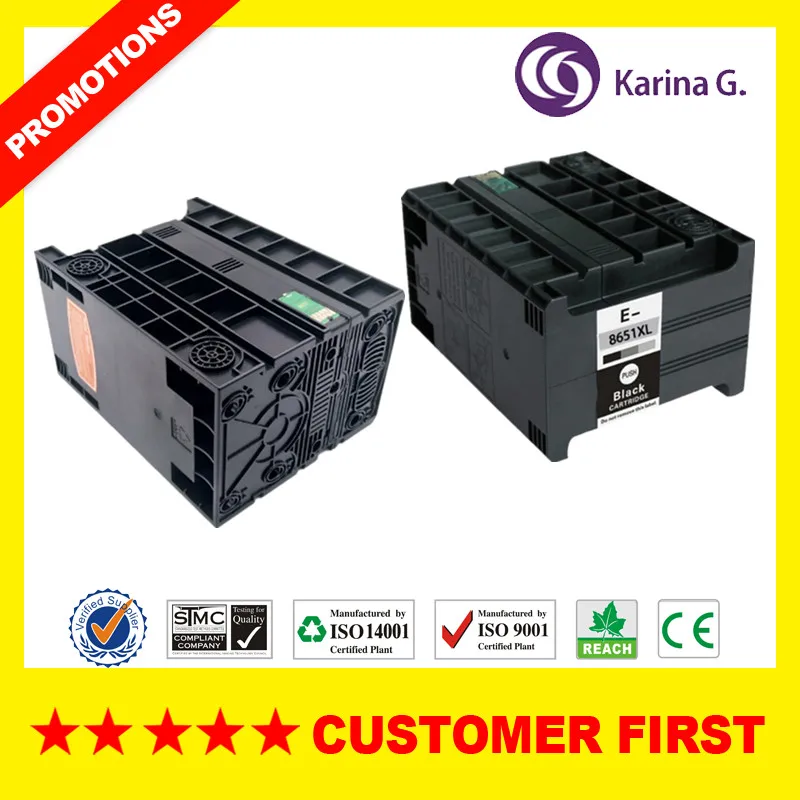 T8651 8651XL совместимый чернильный картридж для EPSON WorkForce Pro WF M5191 M5190 M5690 полностью