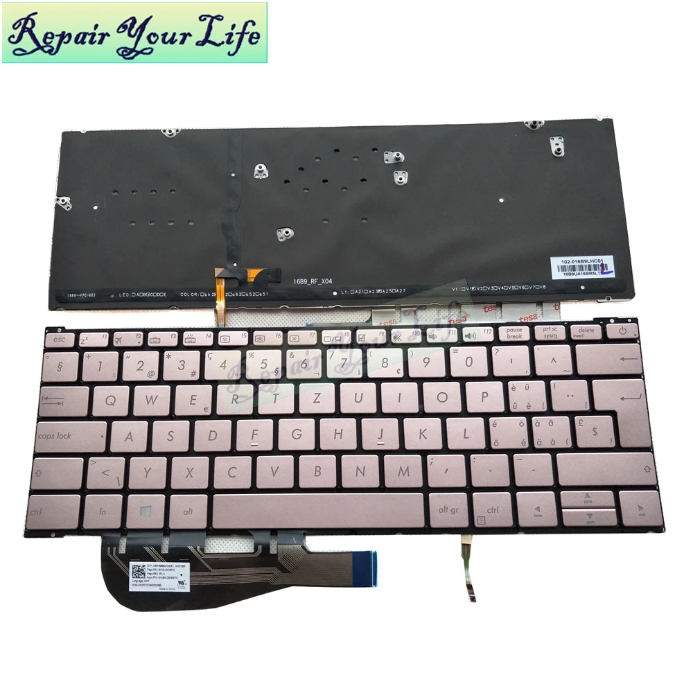 Ремонт You Life Клавиатура для ноутбука Asus ZenBook 3 UX390UA UX390 Швейцарский Стандарт SW с