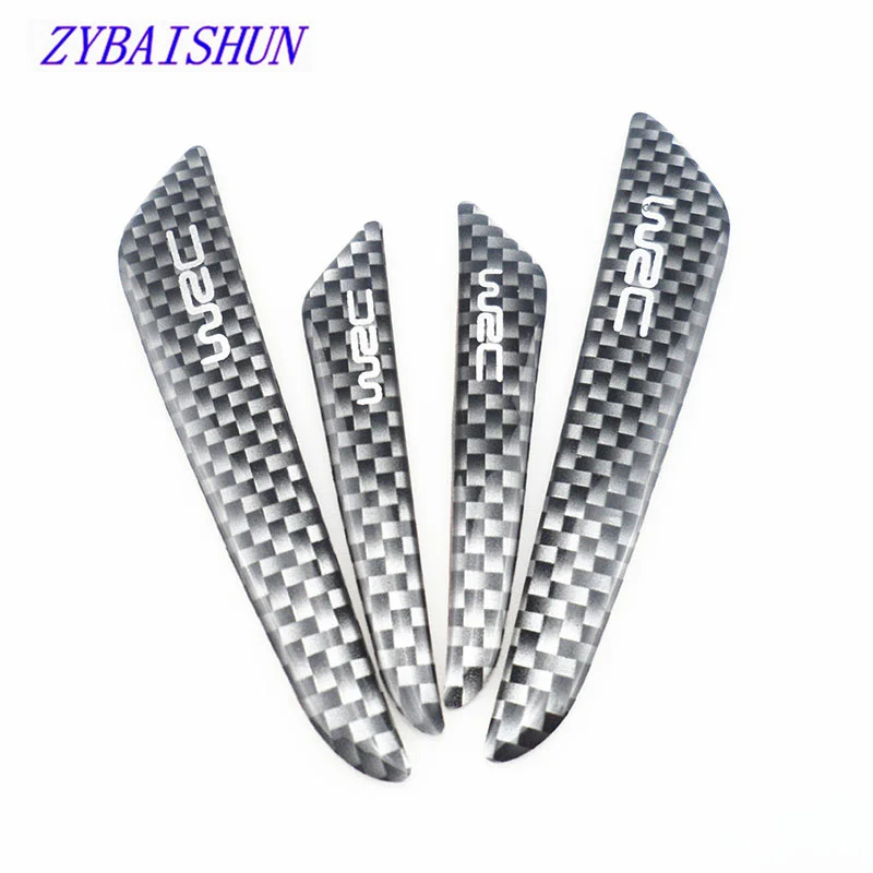 4 шт. Автомобильная дверь против царапин буферные полосы из углеродного волокна