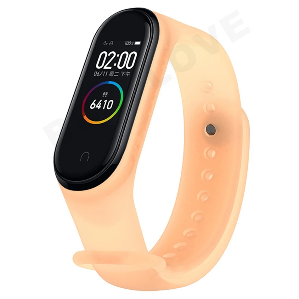 clear Orange Clear mi Band 4 3 ремешок на запястье для Xiaomi mi Band 3 4 Браслет Силиконовый mi band 3 4 NFC аксессуары Smart mi Band 4 Correa - Цвет: clear Orange