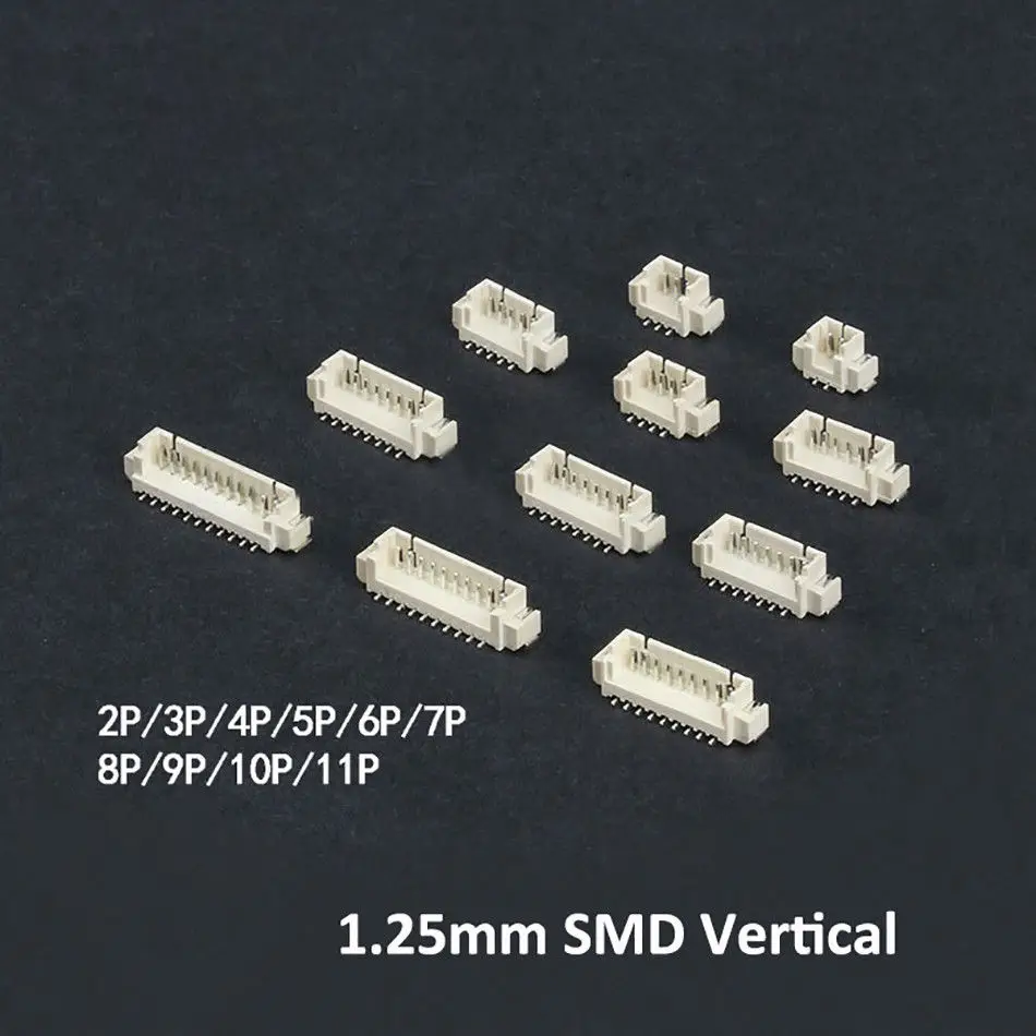 Разъем 1 25 мм SMD/корпус/прямой/прямоугольный штырьковый обжимной разъем 2P
