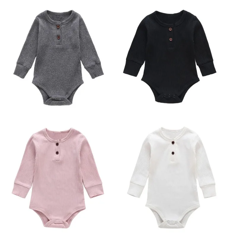 Комбинезон с длинными рукавами для новорожденных мальчиков и девочек комбинезон