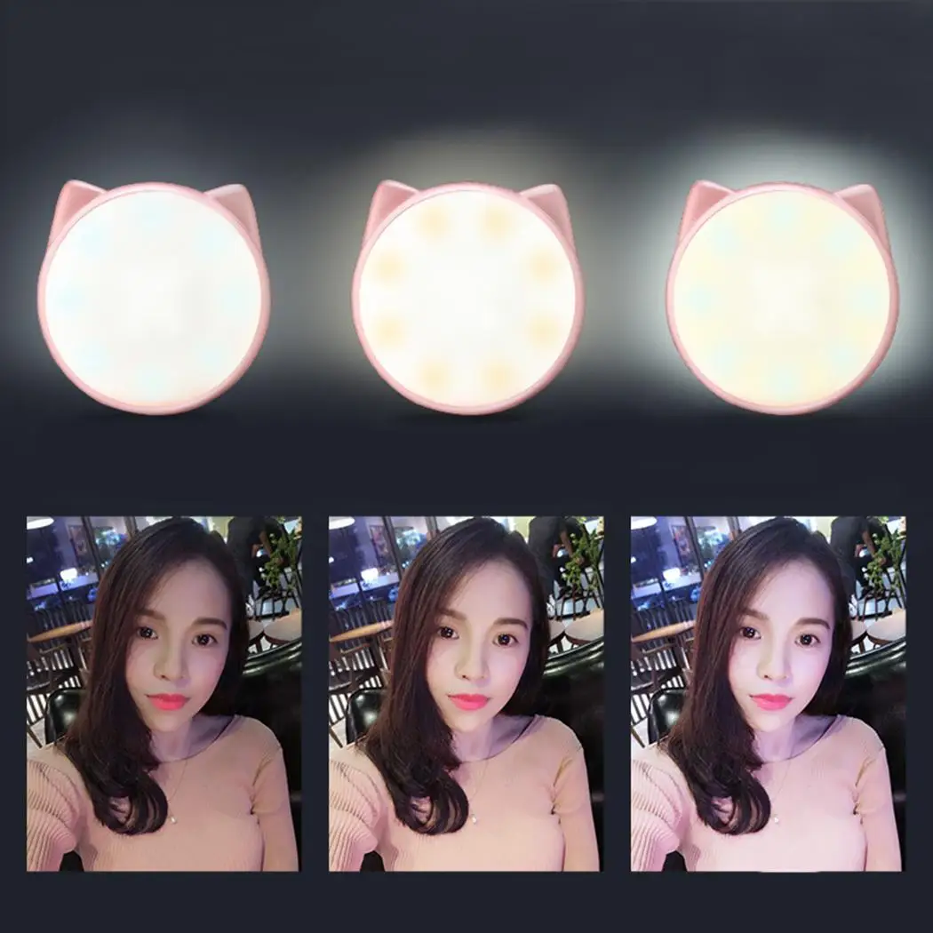 Форма уха кота перезаряжаемый клип на общий встроенный литиевый аккумулятор