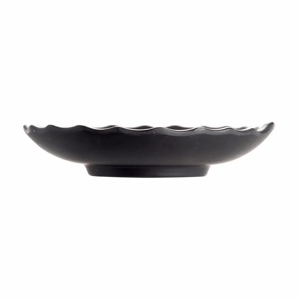 Yilala Plastic Melamine Plate Dish Leaf Shaped Soy Sauce Tableware Dinnerware Black Color Dishes | Дом и сад