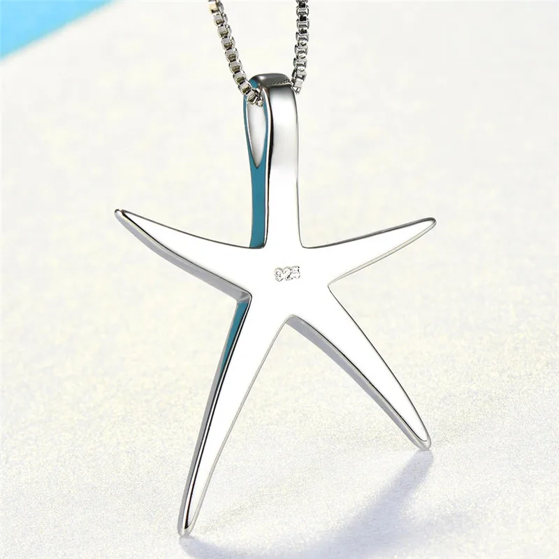 Женское ожерелье из серебра 925 пробы с подвеской в виде морской звезды|Ожерелья