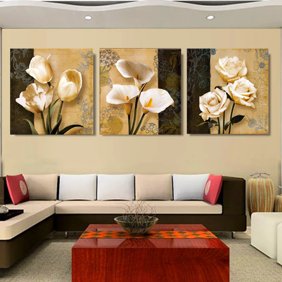 3 Бесплатная доставка дешевая коричневая Орхидея Современная арт деко роспись