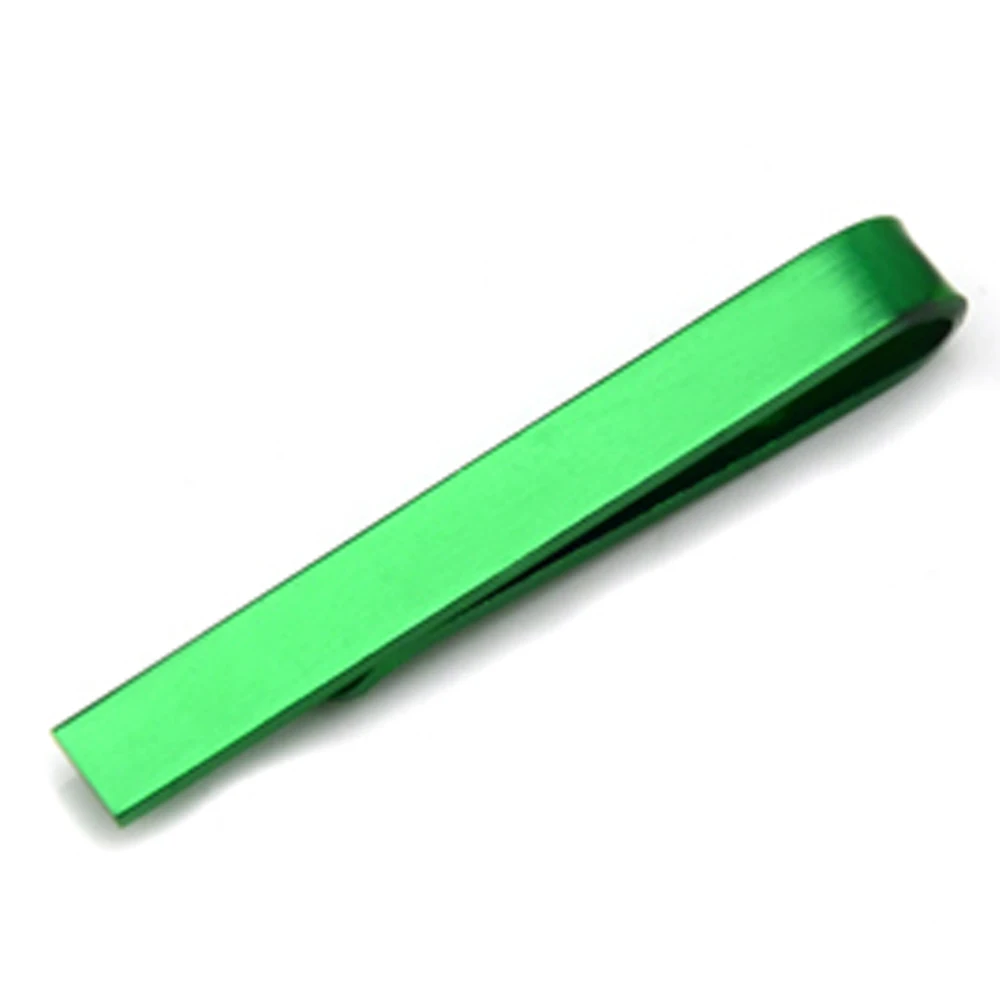 Green Джентльменский из нержавеющей стали яркий цвет зажим для галстука бар галстук свадебные мужские ювелирные изделия BWTZF0002 - Окраска металла: Green