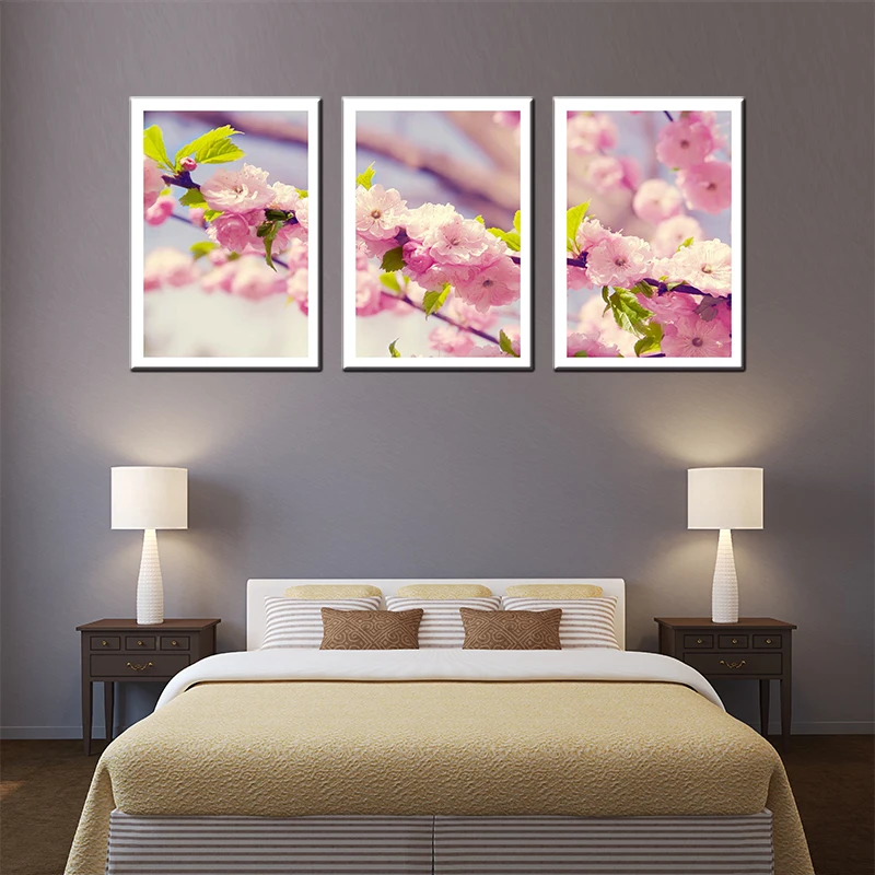 3 шт. картина маслом на холсте с цветами персика|canvas oil painting|living room wall artwall art |
