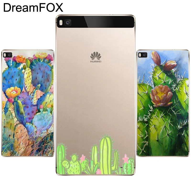 DREAMFOX M150 Мягкий силиконовый чехол из ТПУ с изображением цветка кактуса для Huawei P8 P9