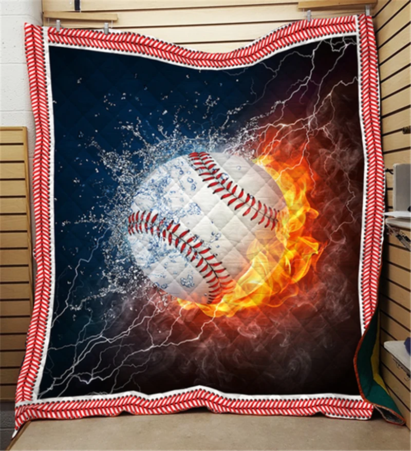 Летнее одеяло с принтом в виде регби и бейсбола мягкое теплое тонкое для детей