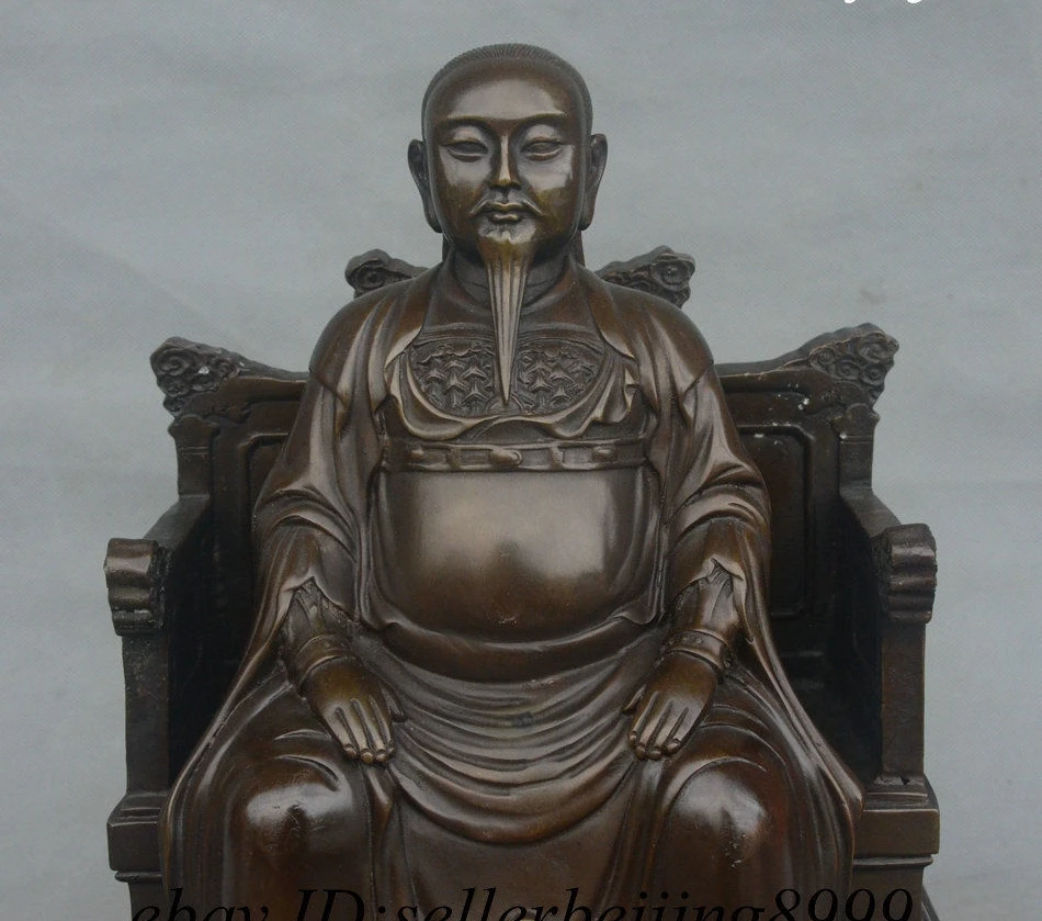 Chinese Pure Bronze WuDang Seat Taoism Rycunhua Zhenwu Xuanwu Emperor God Statue | Дом и сад