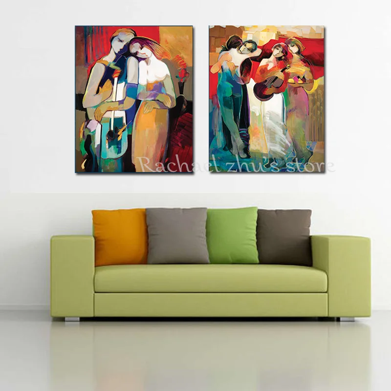 

Hand Painted Modern Abstract Figure Oil Painting On Canvas MODERN Girs Art Pictures Wall Art For Living Room Hotel Home Decor