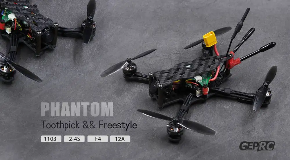 GEPRC PHANTOM зубочистка Фристайл 125 мм 2-4S FPV гоночный Дрон BNF/PNP F4 OSD 12A ESC 1103 мотор IRC Tramp RC модели