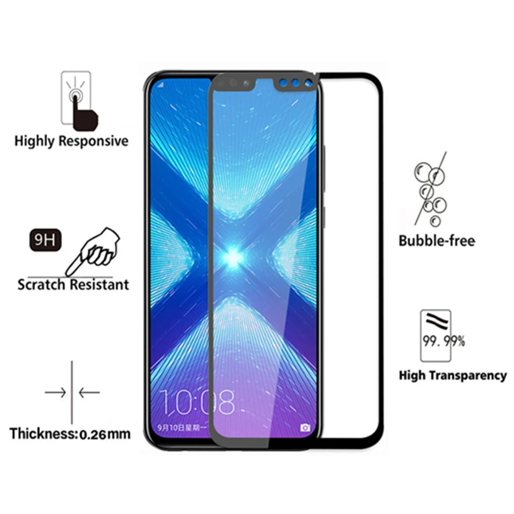Ударопрочное закаленное стекло для HUAWEI Honor 8X 8A Huawei 9X 20 Pro защита экрана полная
