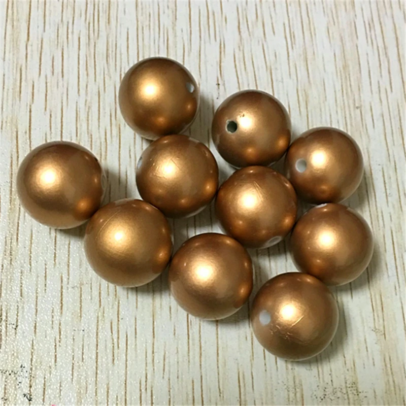 Крупные акриловые жемчужные бусины 20 мм 110 шт./лот золотого цвета для