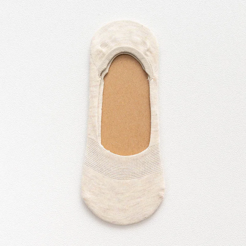 beige 5 пар/партия, хлопковые носки, тапочки женские летние короткие невидимые нескользящие носки-башмачки Забавные милые белые носки - Цвет: beige