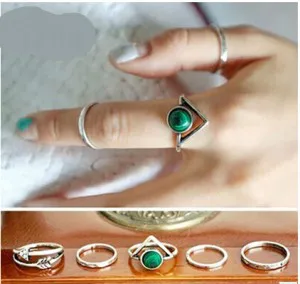 Женское кольцо в стиле ретро простое синее из 5 предметов оптовая продажа