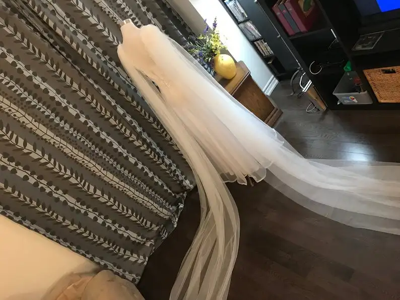 Свадебная накидка однотонная/Наплечная из двух частей 2 5 м/3 М/4 м/5 м длиной в