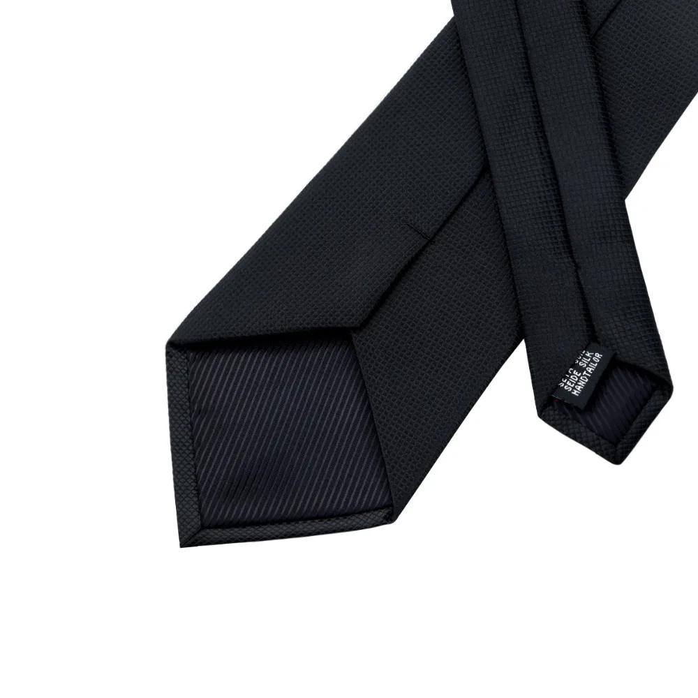 Мужские Запонки Hanky черные однотонные галстуки из 100% шелка для свадебной