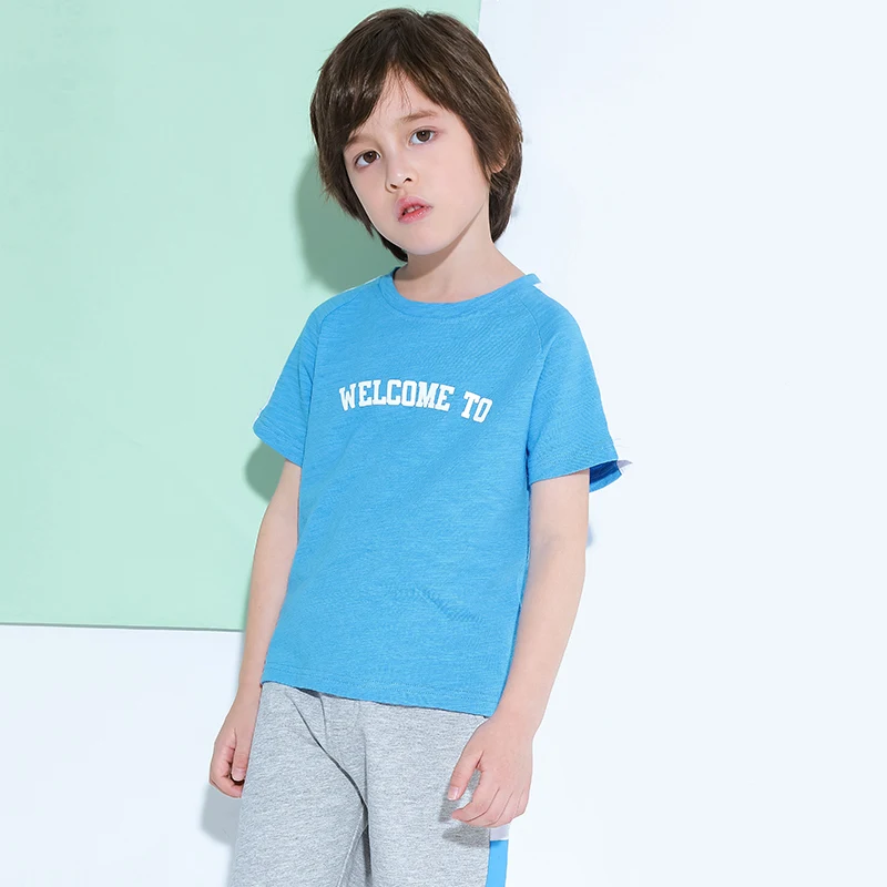 Пионер Дети реглан футболки с коротким рукавом Письмо печати белая полоса