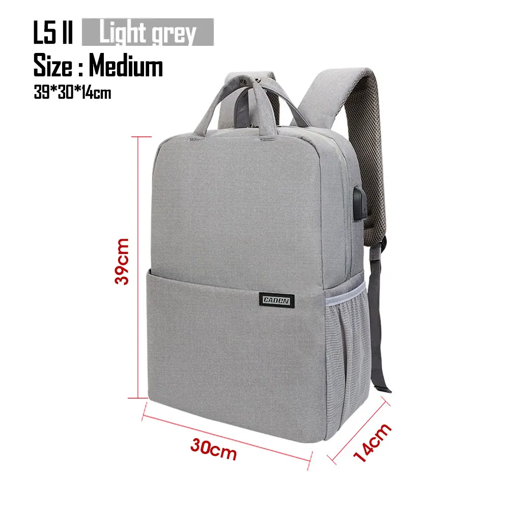 L5II Light Grey M CADeN L5II Противоугонная DSLR камера сумка рюкзак Многофункциональный Путешествия Открытый Водонепроницаемый планшет ноутбук сумка для sony Canon Nikon - Цвет: L5II Light Grey M