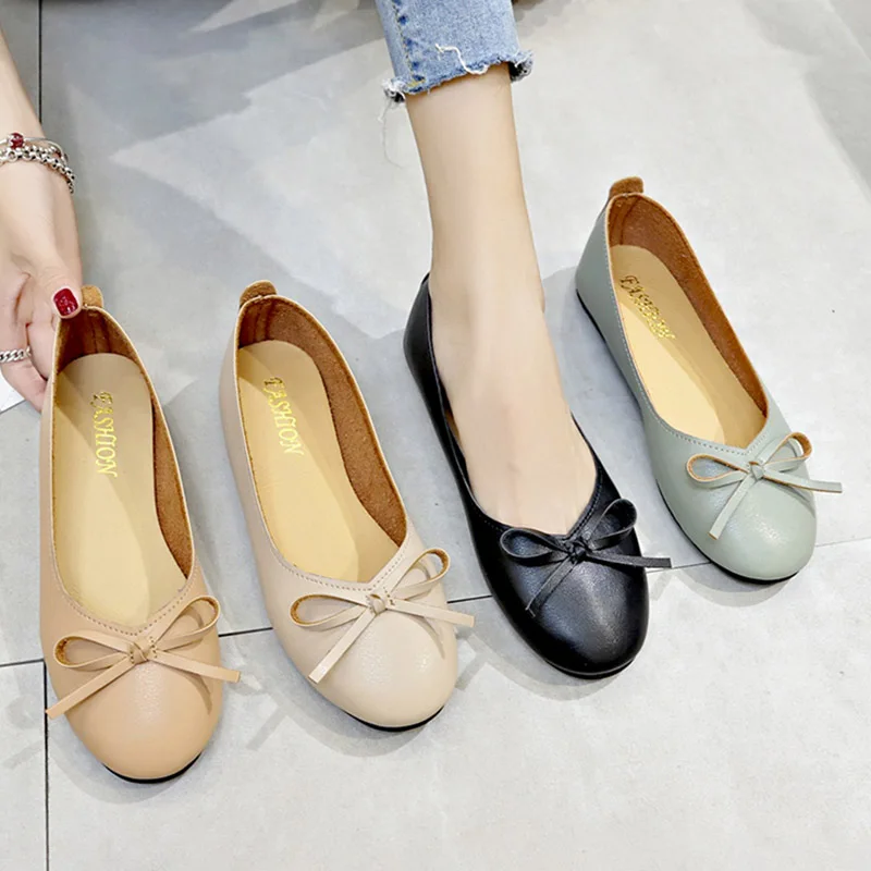 Новинка 2019 года женские балетки на плоской подошве с бантом слипоны мокасины