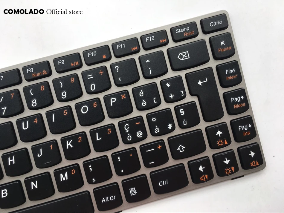Итальянская клавиатура для Lenovo Z360 Z360A Z360G Z360P G360 G360A черная с серебристой рамкой |