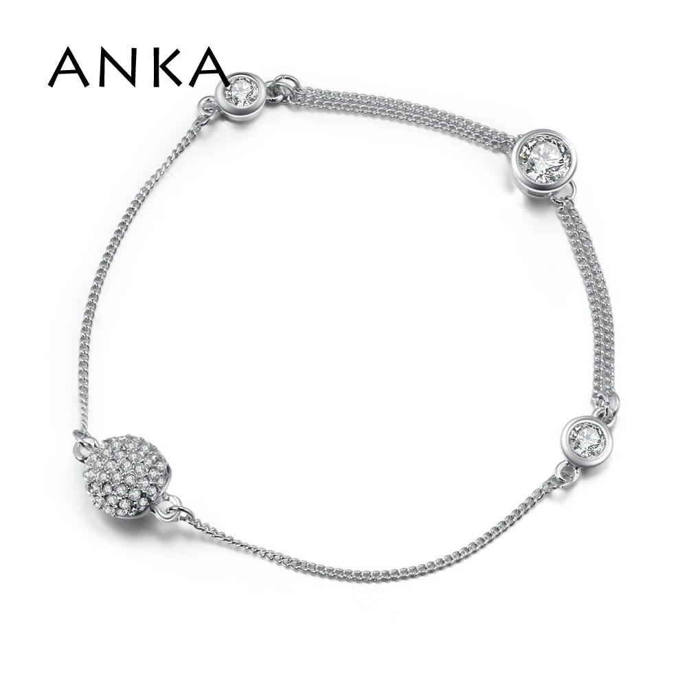 

ANKA Round CZ Bracelet Crystal Color Cubic Zirconia Friends Bracelet For Women Gift Bracelets For Femme #133323