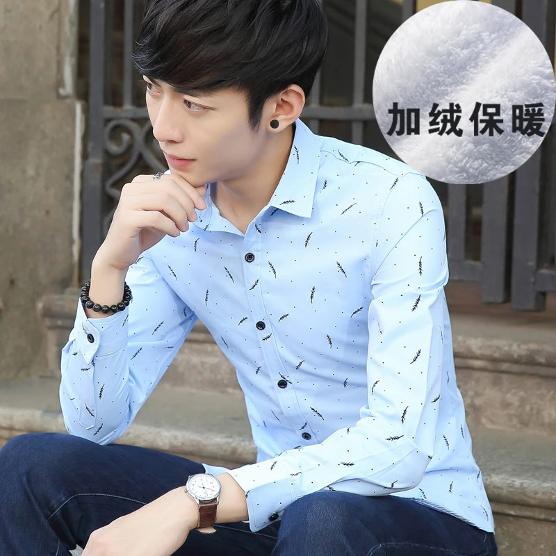 2019 New Hot Winter White Thick Warm Velvet Blouses Flannel male Men Cotton Blusas Female Blouse Feminine Shirts Long Sleeve Top | Мужская