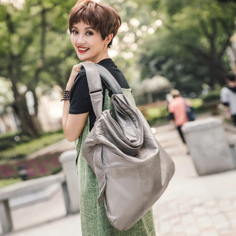 Большая женская сумка мессенджер из 100% натуральной кожи дизайнерская тоут через