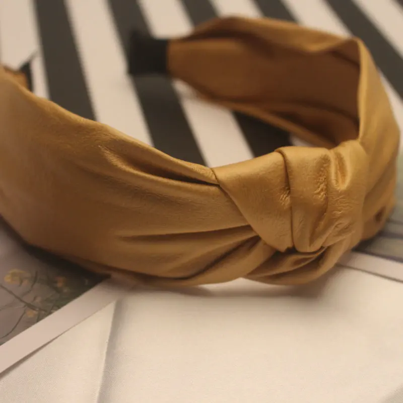 Женские повязки с узлом из искусственной кожи повязка на голову бантом