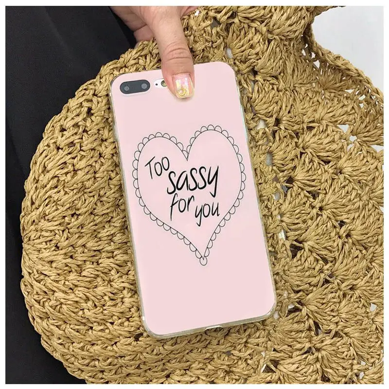 Прозрачный мягкий силиконовый чехол Aiboduo Too Sassy для вас iPhone 5s 5 8 7 6 6S Plus X XS XR XSmax 8pl