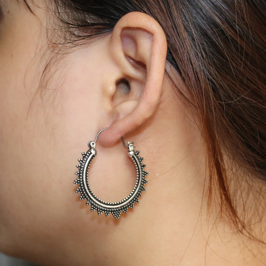 Trusta Женские Модные Винтажные Золотые/серебряные серьги-кольца Уникальные ретро