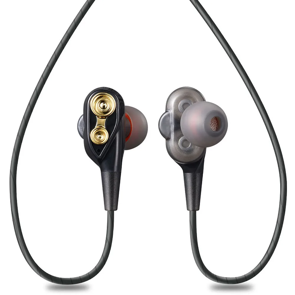 HIFI монитор наушники двойной драйвер стерео Бас Спорт бег Гарнитура Handsfree с