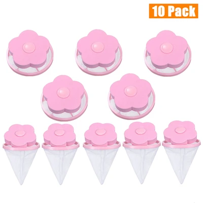 10PCS Pink Pet мех Catcher одежда очищающий шар многоразового использования для удаления меха Бытовая стирка удаление волос плавающий очиститель для стиральной машины - Цвет: 10PCS Pink