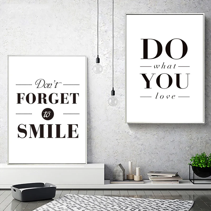 Dream Work Success Life Quotes Black and White Wall Art Picture Living Room Positive Canvas Painting Poster Home Decor | Дом и сад