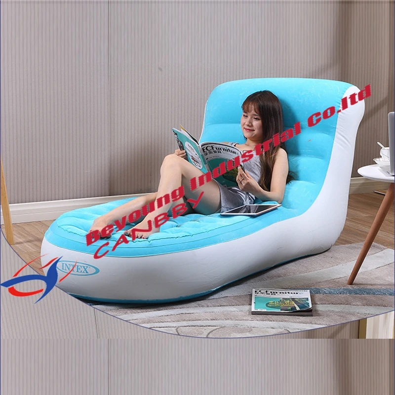 Синий Intex Splash Lounge L форма мягкое надувное кресло из ПВХ диван со спинкой, проколов дно