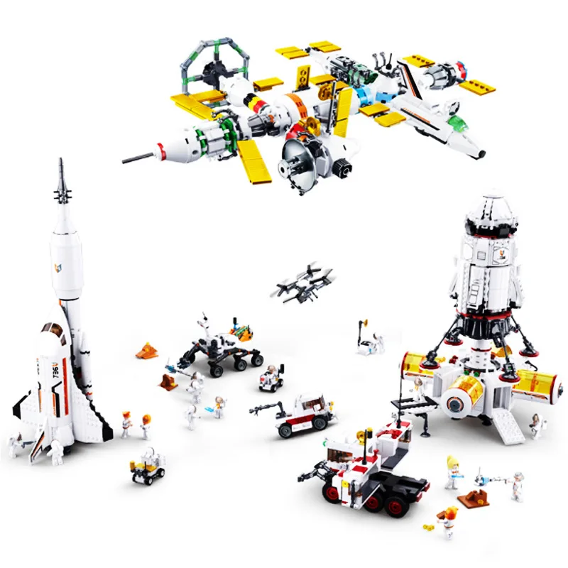 Детские строительные блоки игрушка совместимая с Legoingly Аэрокосмическая модель
