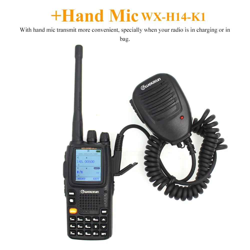 Add Hand Mic-2 Wouxun KG-UV9D Plus vhf uhf многофункциональное радио DTMF 2 Way Raido 7 полос рация для безопасности - Цвет: Add Hand Mic-2