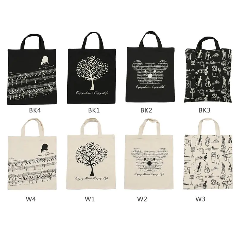 Хлопковая музыкальная сумка с музыкальными элементами тоут аксессуары для