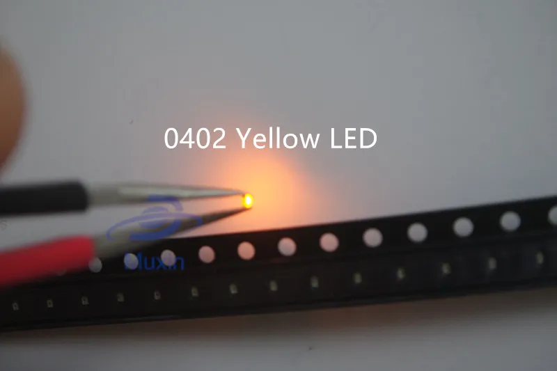 100 шт. SMD светодиодный чип желтый 0402 (1005) Поверхностное крепление 20 мА SMT бусины
