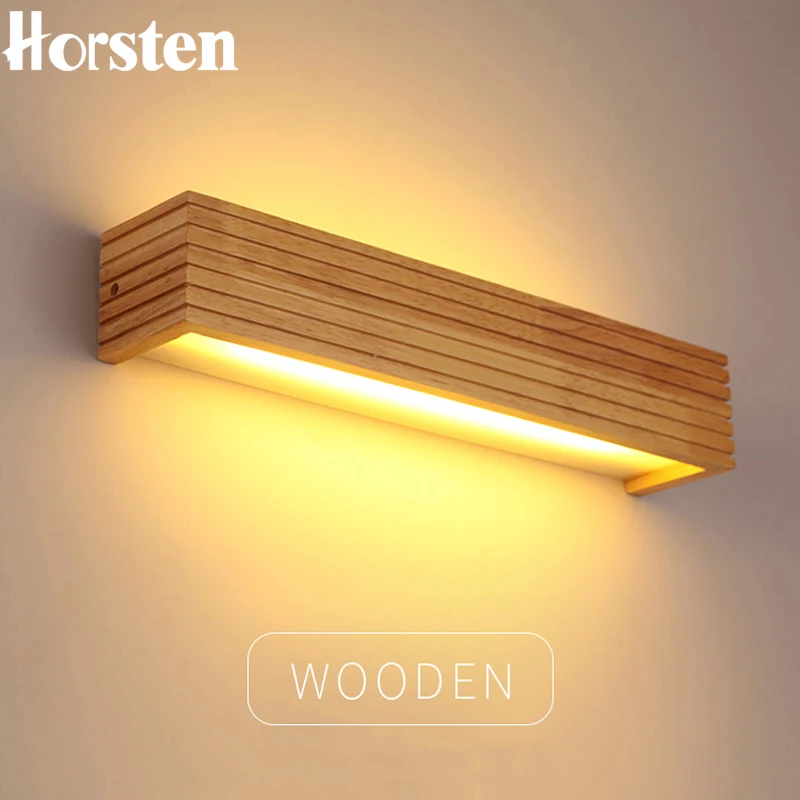 Horsten современная светодиодная лампа в японском стиле деревянная настенная из