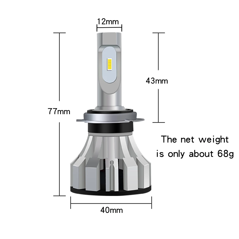 2 шт. Автомобильные фары H7 LED H4 H1 H3 H11 Противотуманные Фары H8 9005 HB3 9006 HB4 72 Вт 8000LM для